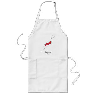 Japanese Flag Within Map Souvenir Design Long Apron