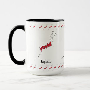 Japanese Flag Within Map Souvenir Design Mug