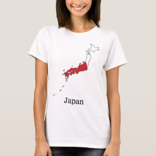 Japanese Flag Within Map Souvenir Design T-Shirt