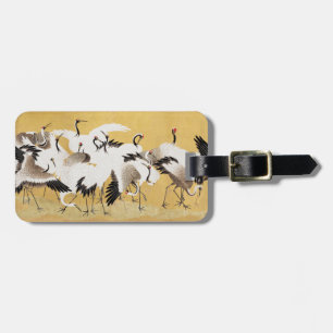 Japanese Flock Cranes Vintage Bird Rich Classic Luggage Tag