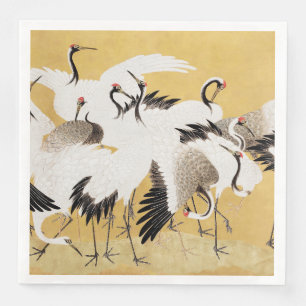 Japanese Flock Cranes Vintage Bird Rich Classic Napkin