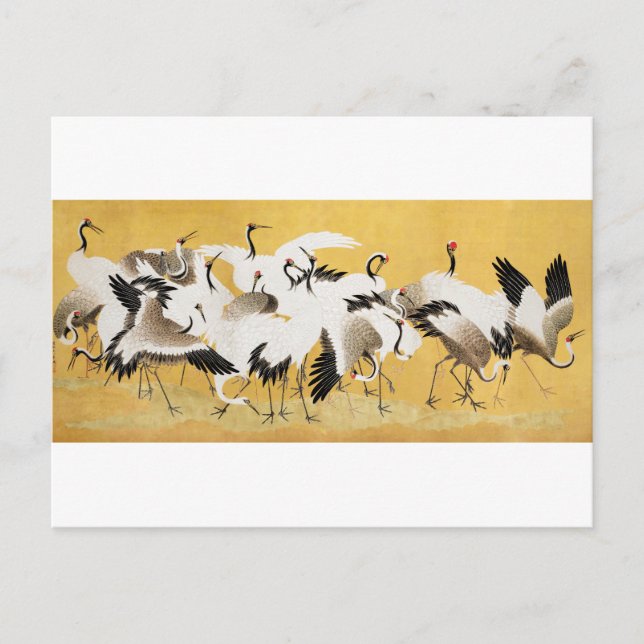 Japanese flock of cranes - Ishida Yūtei - Postcard (Front)