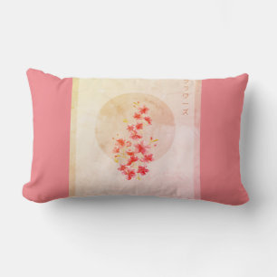 Japanese floral autumn blossoms  lumbar cushion