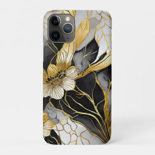 Japanese Floral Black Gold iPhone 11 Pro Case