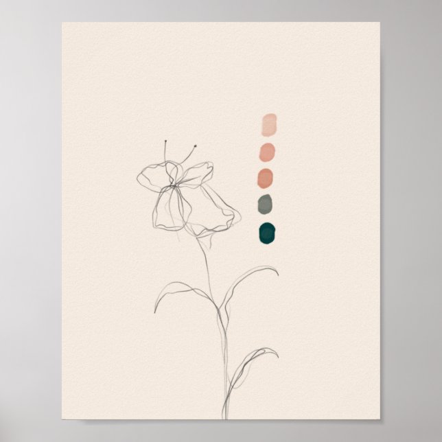 Japanese Floral & Colour Palette Poster (Front)