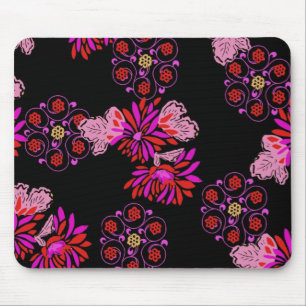 japanese floral design mouse pad