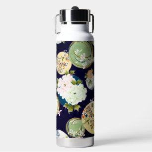 Japanese Floral Design Water Bottle