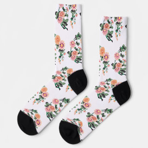 Japanese Floral Pattern Socks
