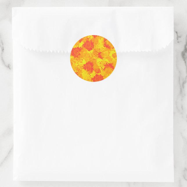 Japanese floral red patterns classic round sticker (Bag)