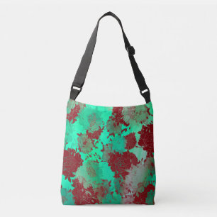 Japanese floral red patterns. crossbody bag
