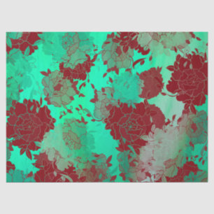 Japanese floral red patterns. tissue paper