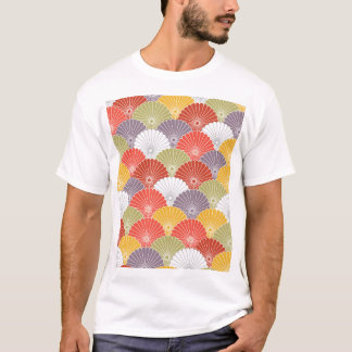 Japanese Floral Wave: Colourful Vintage T-Shirt
