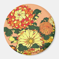 Japanese Flower Border, Mandarin Orange and Gold