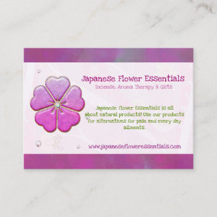 Japanese Flower Jewelled HANDMADE BOTANICALS OILS Business Card