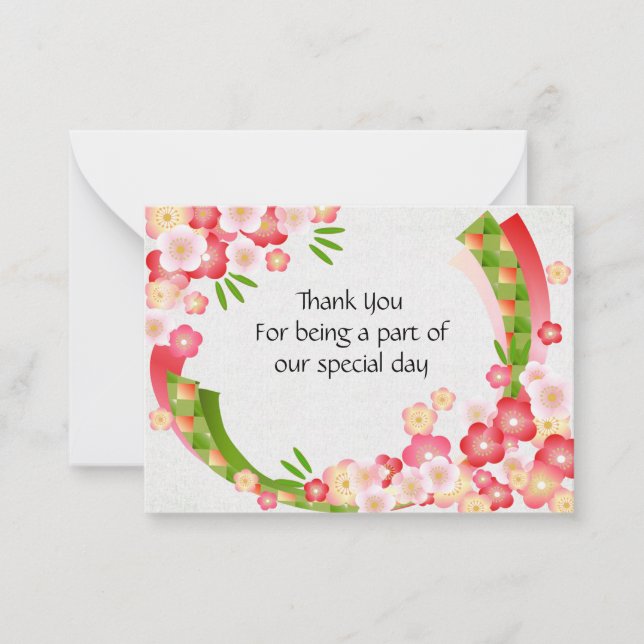 Japanese Flower Thank You Cards (Front)