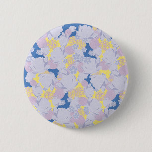 Japanese flowers 6 cm round badge