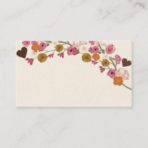 Japanese flowers and hearts Business Card
