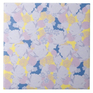 Japanese flowers ceramic tile