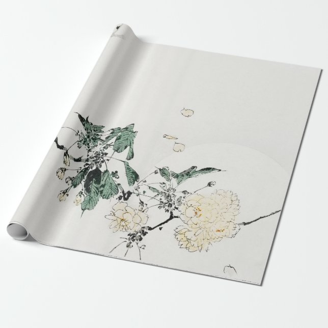 JAPANESE FLOWERS Wrapping Paper (Unrolled)