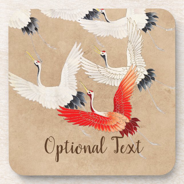 Japanese Flying Cranes Coaster (Front)