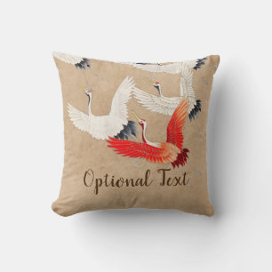 Japanese Flying Cranes Cushion