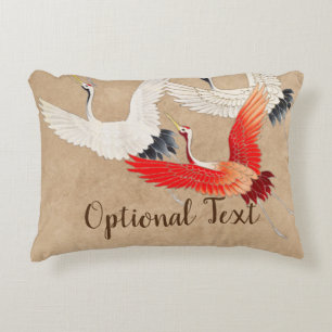 Japanese Flying Cranes Decorative Cushion