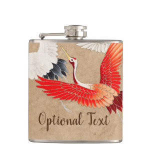 Japanese Flying Cranes Hip Flask