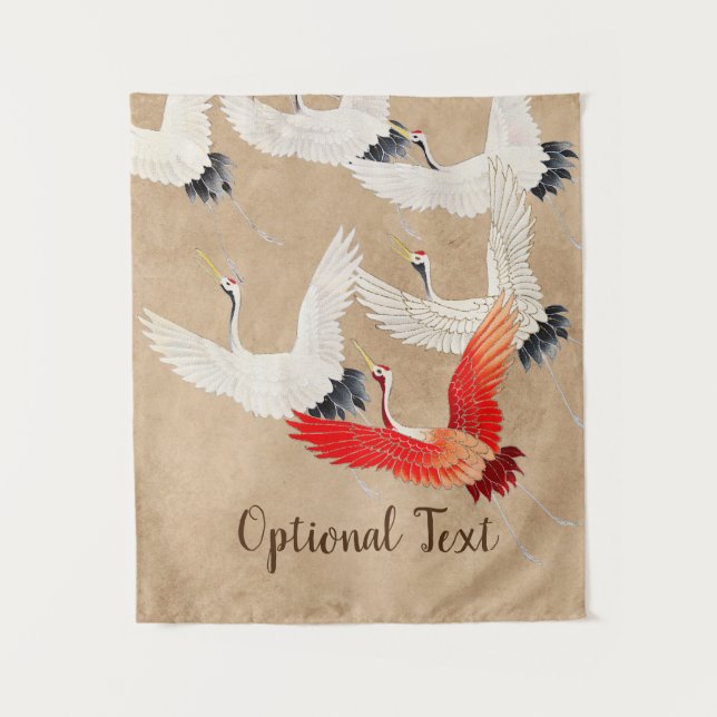 Japanese Flying Cranes Tapestry (Front)