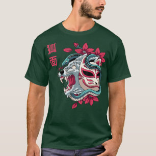 Japanese Fo Mask Kitsune Wolf Snake Japan Graphic  T-Shirt
