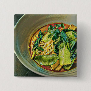 Japanese Food Art 15 Cm Square Badge