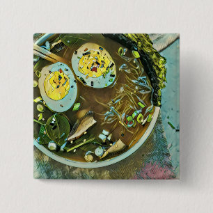 Japanese Food Lovers 15 Cm Square Badge