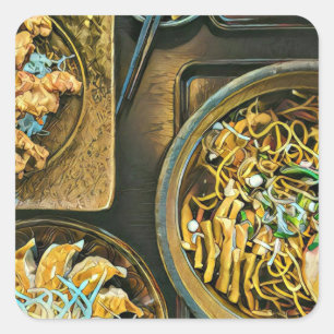 Japanese Food Lovers Gift Square Sticker