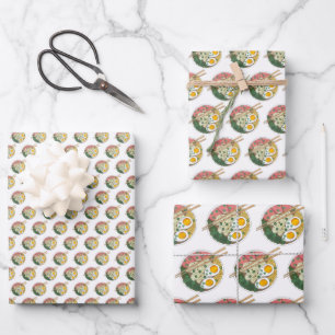 Japanese Food Pork Ramen Noodle Soup Foodie Wrapping Paper Sheet