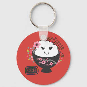 Japanese Food Rice Bowl Kawaii Key Ring