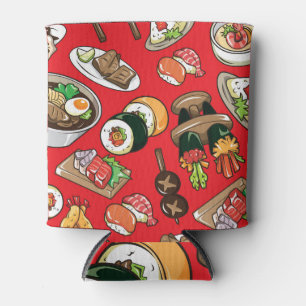 Japanese Food: Seamless Cultural Pattern Can Cooler