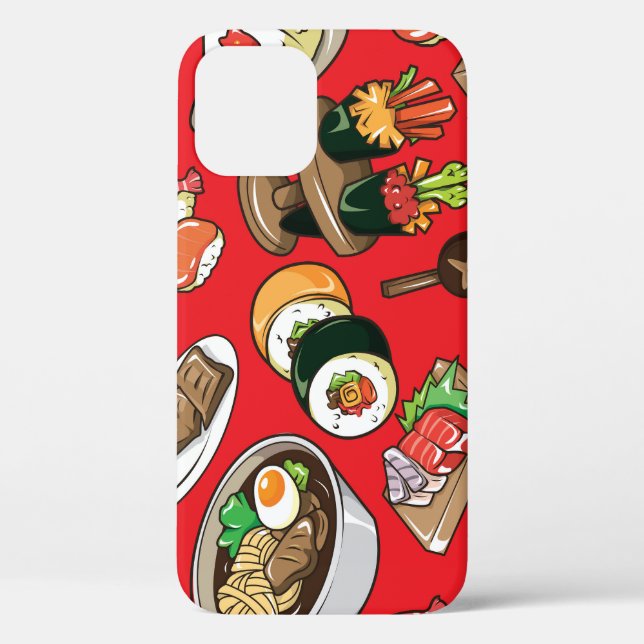 Japanese Food: Seamless Cultural Pattern Case-Mate iPhone Case (Back)