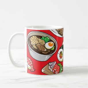 Japanese Food: Seamless Cultural Pattern Coffee Mug
