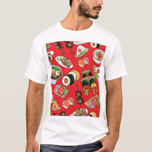 Japanese Food: Seamless Cultural Pattern T-Shirt