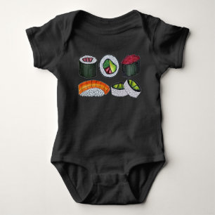 Japanese Food Sushi California Roll Nigiri Foodie Baby Bodysuit
