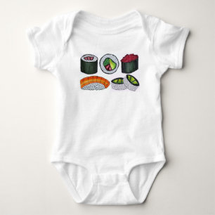 Japanese Food Sushi California Roll Nigiri Foodie Baby Bodysuit