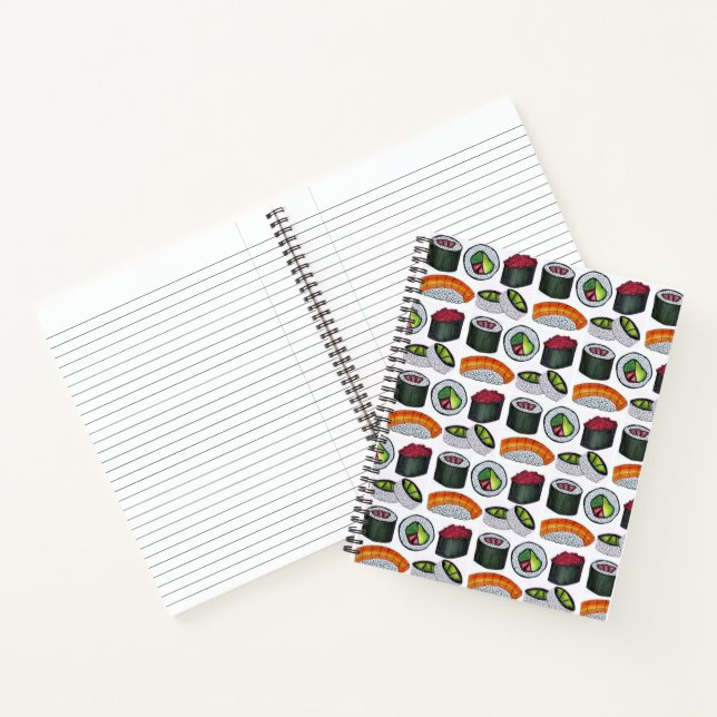 Japanese Food Sushi California Tuna Roll Foodie Notebook (Inside)