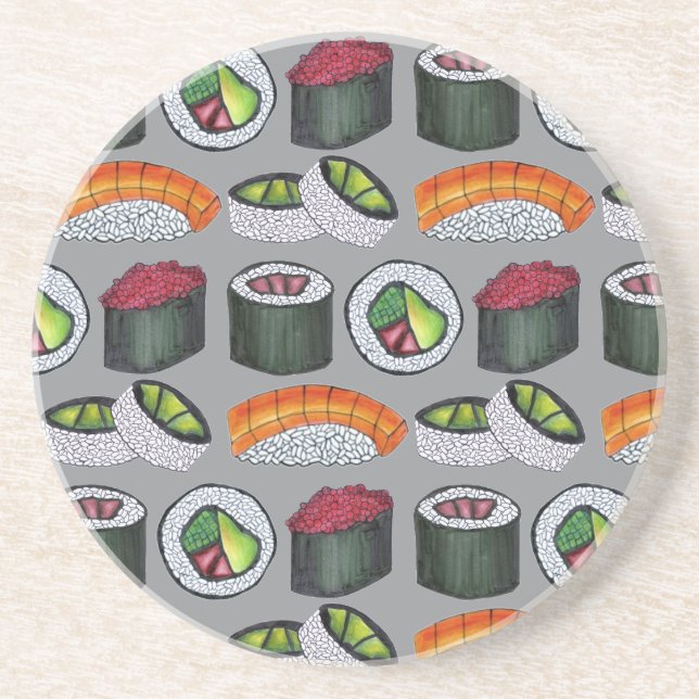 Japanese Food Sushi California Tuna Roll Nigiri Coaster (Front)