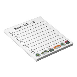 Japanese Food Sushi Maki Rolls Salmon Nigri Tuna Notepad