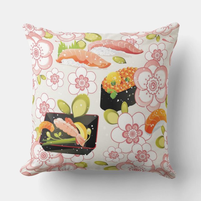 Japanese Food: Sushi Pattern 2 Cushion (Front)