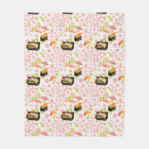 Japanese Food: Sushi Pattern 2 Fleece Blanket