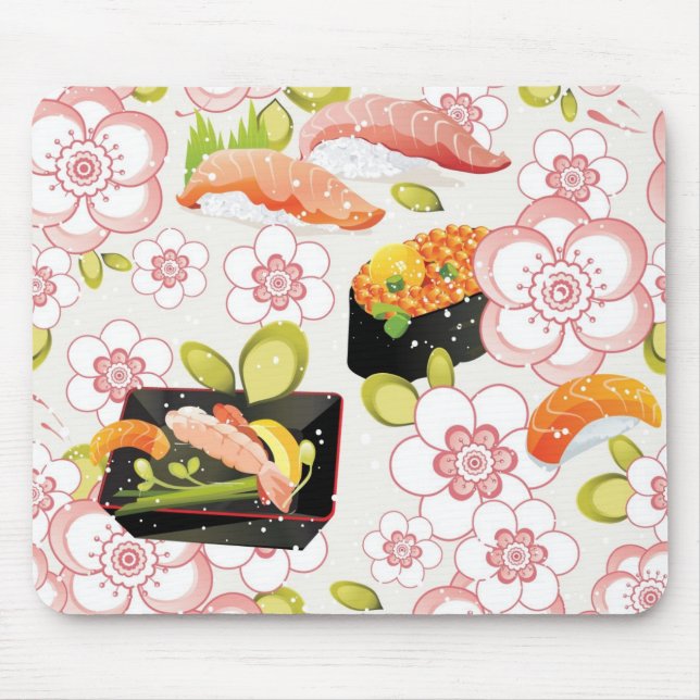 Japanese Food: Sushi Pattern 2 Mouse Pad (Front)