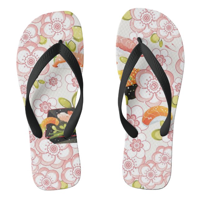 Japanese Food: Sushi Pattern 2 Thongs (Footbed)