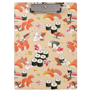 Japanese Food: Sushi Pattern 3 Clipboard