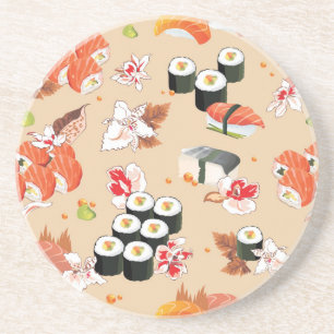 Japanese Food: Sushi Pattern 3 Coaster