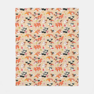 Japanese Food: Sushi Pattern 3 Fleece Blanket